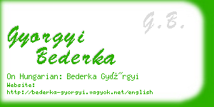 gyorgyi bederka business card